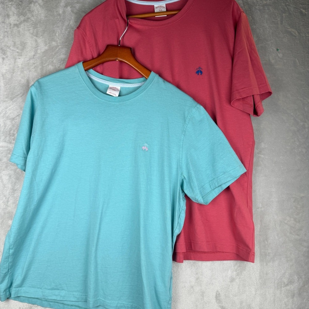 Brooks Brothers 1818 Mens XL Cotton T-Shirt Bundle Pink Blue Golden Fleece Logo